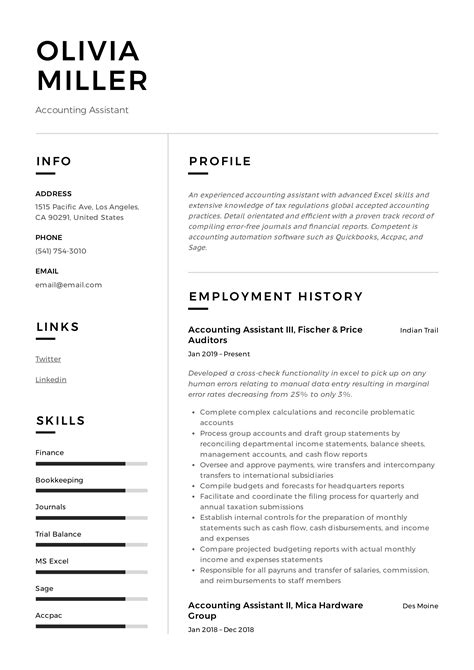 accountant assistant resume examples|Accounting Assistant Resume